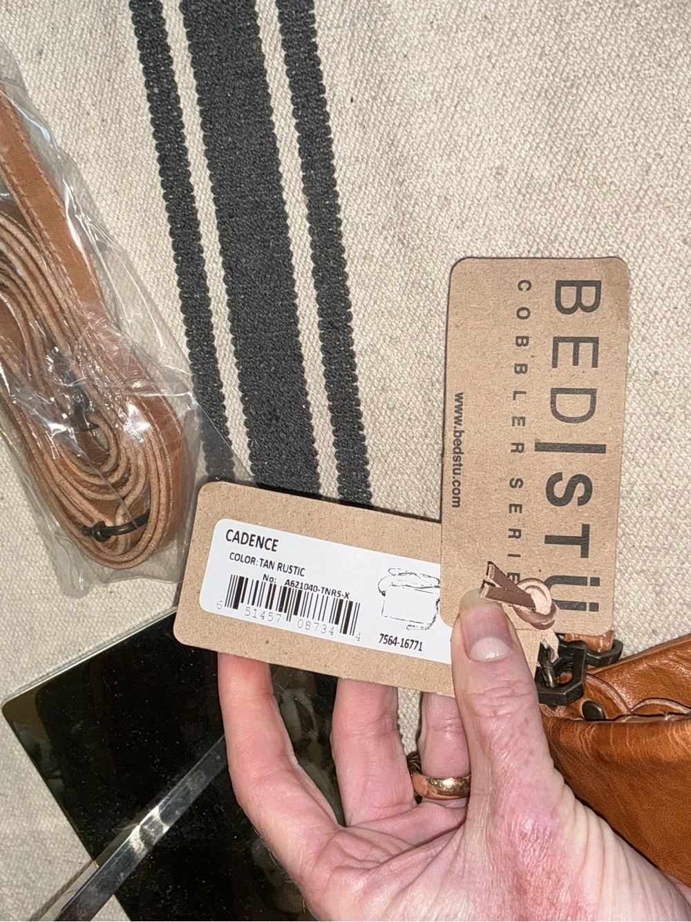 NWT Bed Stu Leather Cadence Wallet Wristlet Crossbody Bag Tan Rustic MSRP $179 - Picture 5 of 15